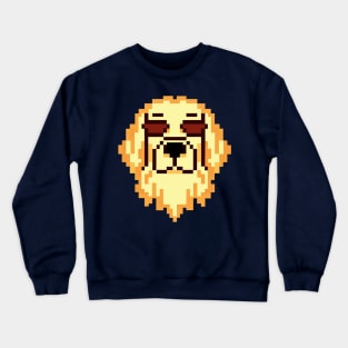 Hipster Golden Retriever Pixel Art Dog Lover Retro Crewneck Sweatshirt